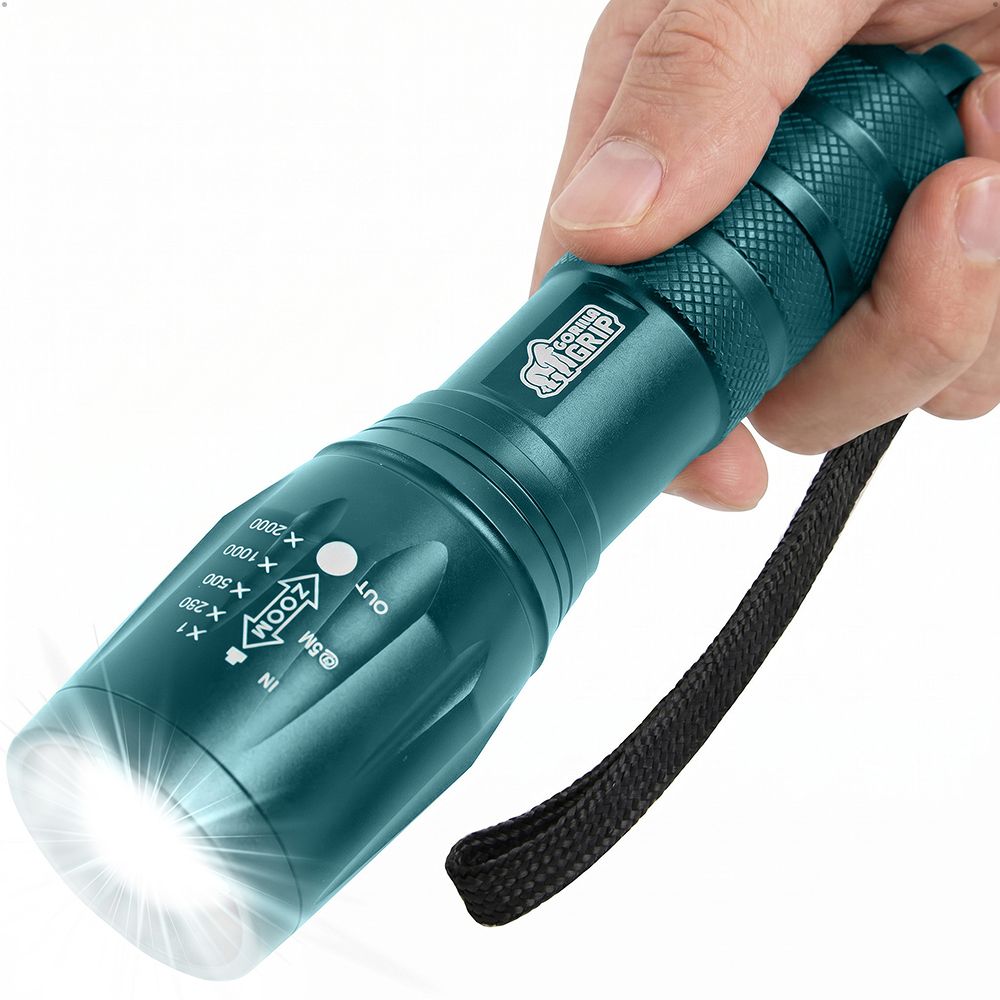 Compact Flashlight Gorilla Grip Teal Blue 1 Pack