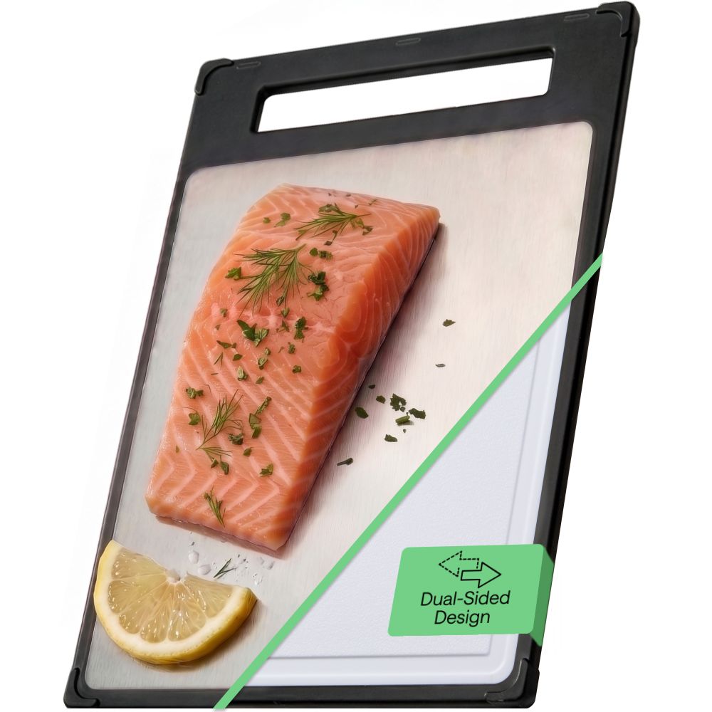 Stainless Steel Cutting Board Gorilla Grip Black Small (Stainless Steel + PP)