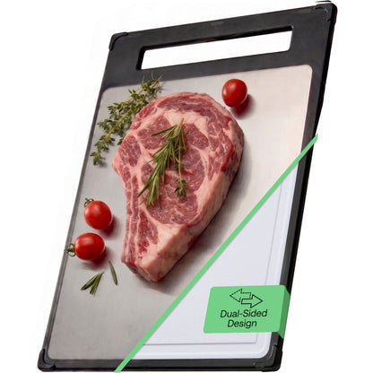 Stainless Steel Cutting Board Gorilla Grip Black Large (Stainless Steel + PP)