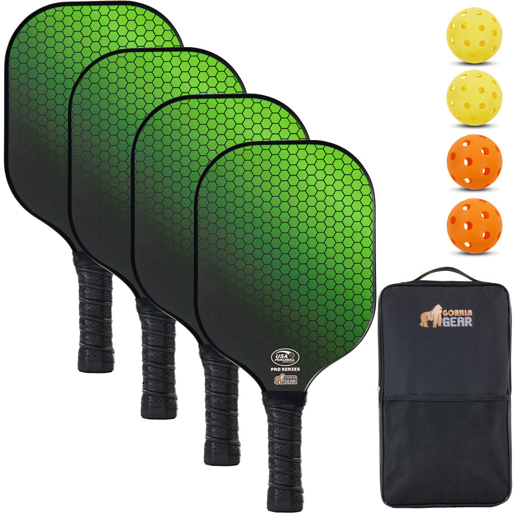 Pickleball Set  Gorilla Grip Green 4 Pack 