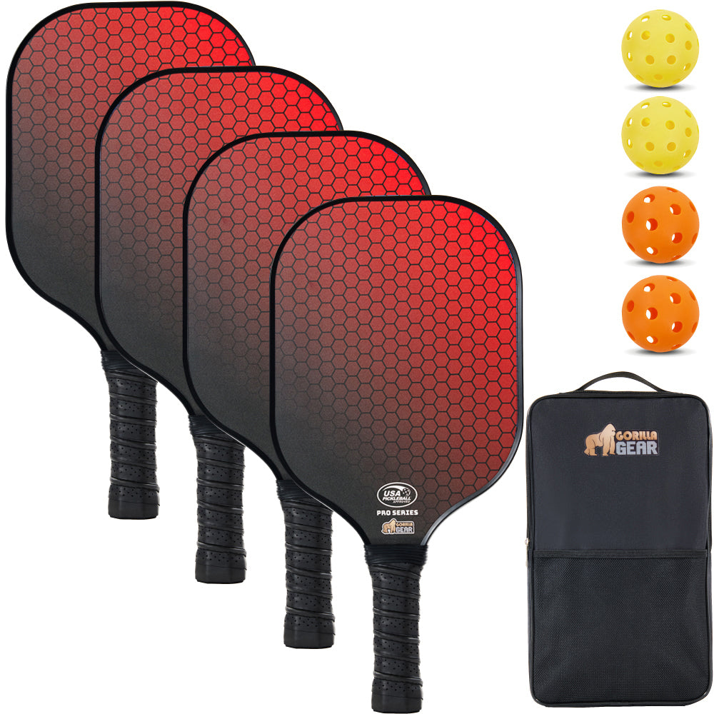 Pickleball Set  Gorilla Grip Red 4 Pack 