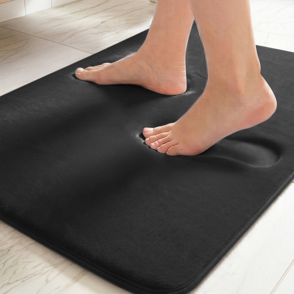 Memory Foam Bath Mat Gorilla Grip Black 30" x 20"