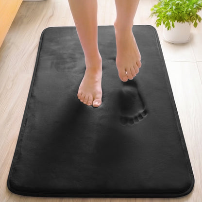 Memory Foam Bath Mat Gorilla Grip Black 42" x 24"