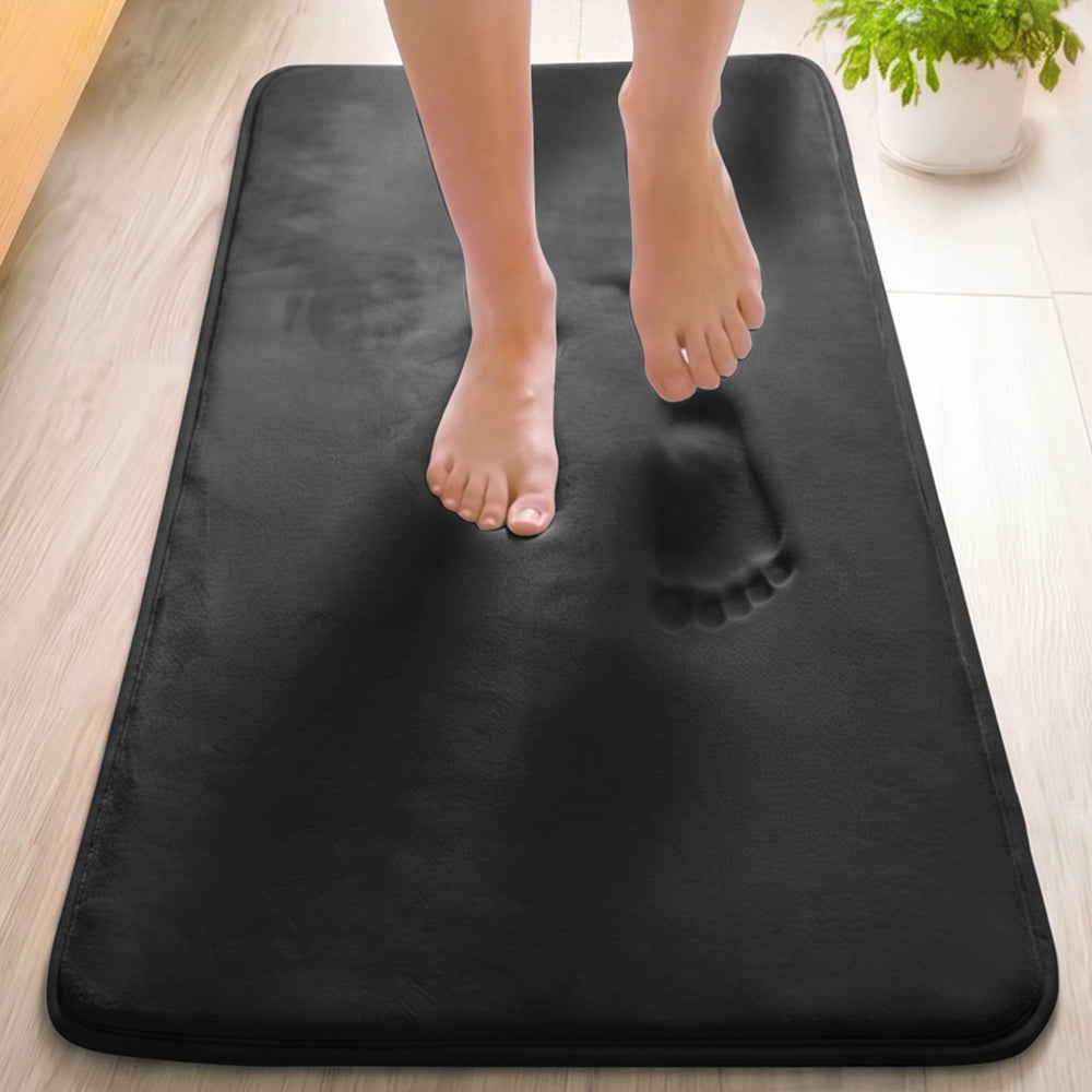 Memory Foam Bath Mat Gorilla Grip Black 48" x 24"