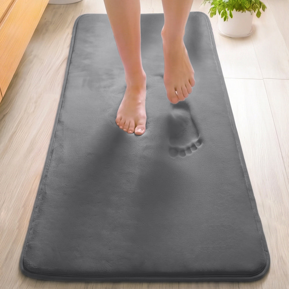Memory Foam Bath Mat Gorilla Grip Graphite 60" x 24"
