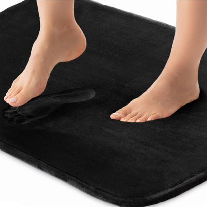 Memory Foam Bath Mat  Gorilla Grip Black 24" x 17" 