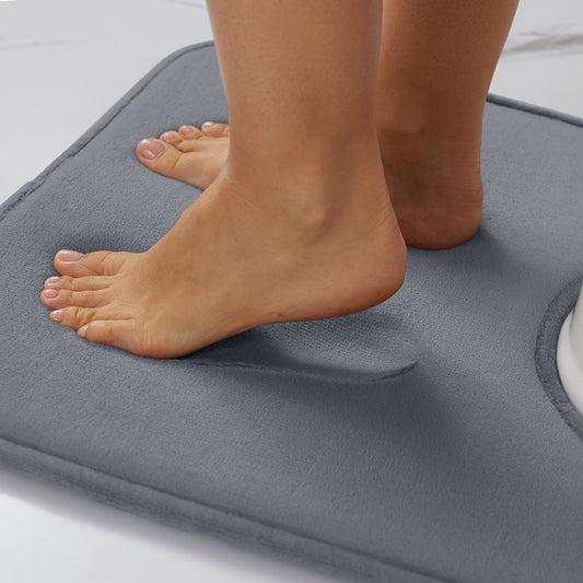 Bath Rug Memory Contour Gorilla Grip Graphite Oval