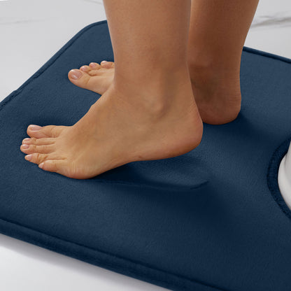 Bath Rug Memory Contour Gorilla Grip Navy Oval