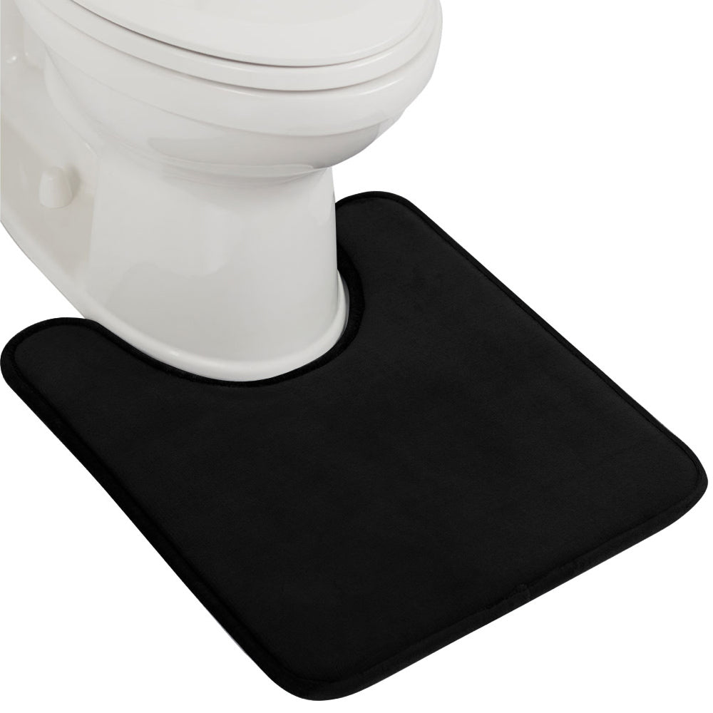 Bath Rug Memory Contour Gorilla Grip Black Oval