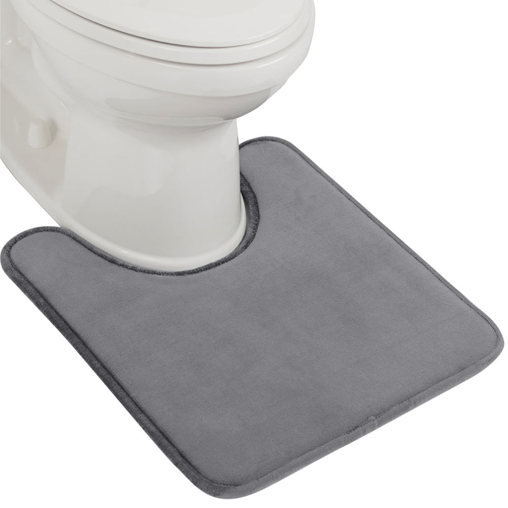 Bath Rug Memory Contour Gorilla Grip Graphite Oval