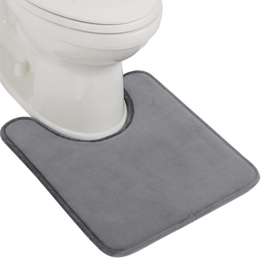 Bath Rug Memory Contour Gorilla Grip Graphite Oval
