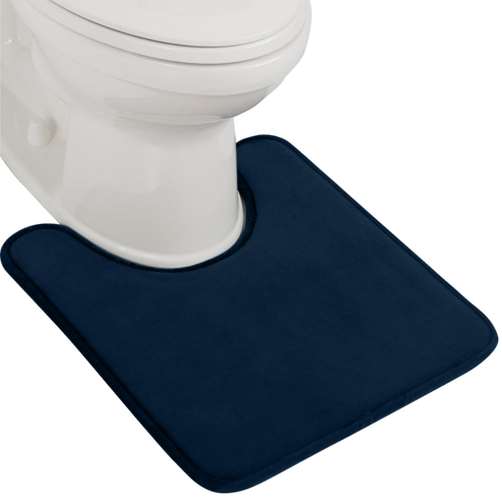 Bath Rug Memory Contour Gorilla Grip Navy Oval