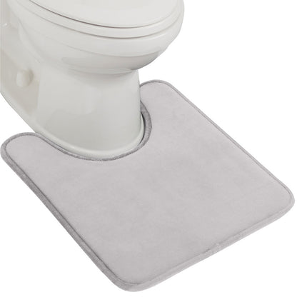 Bath Rug Memory Contour Gorilla Grip Soft Gray Oval