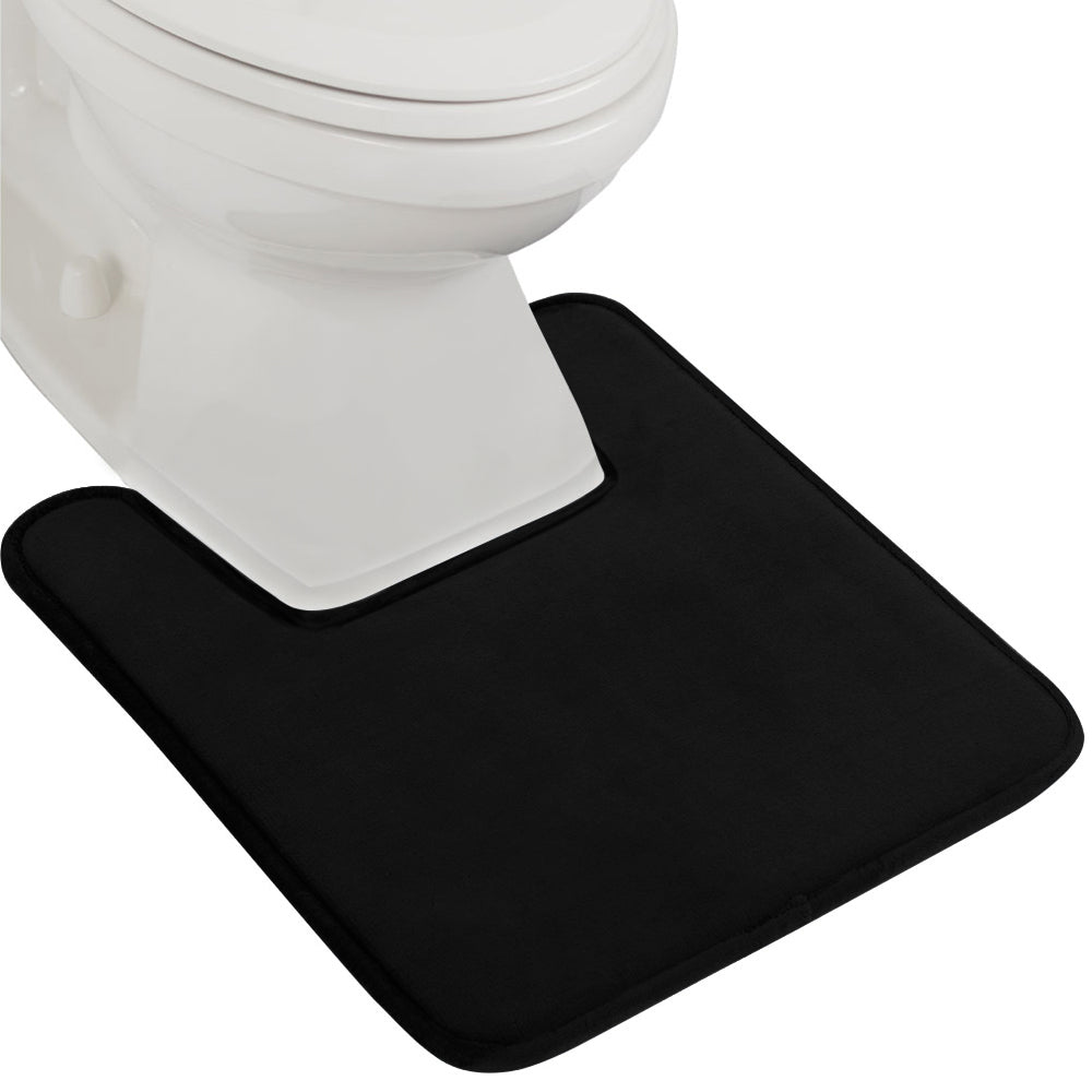 Bath Rug Memory Contour Gorilla Grip Black Square