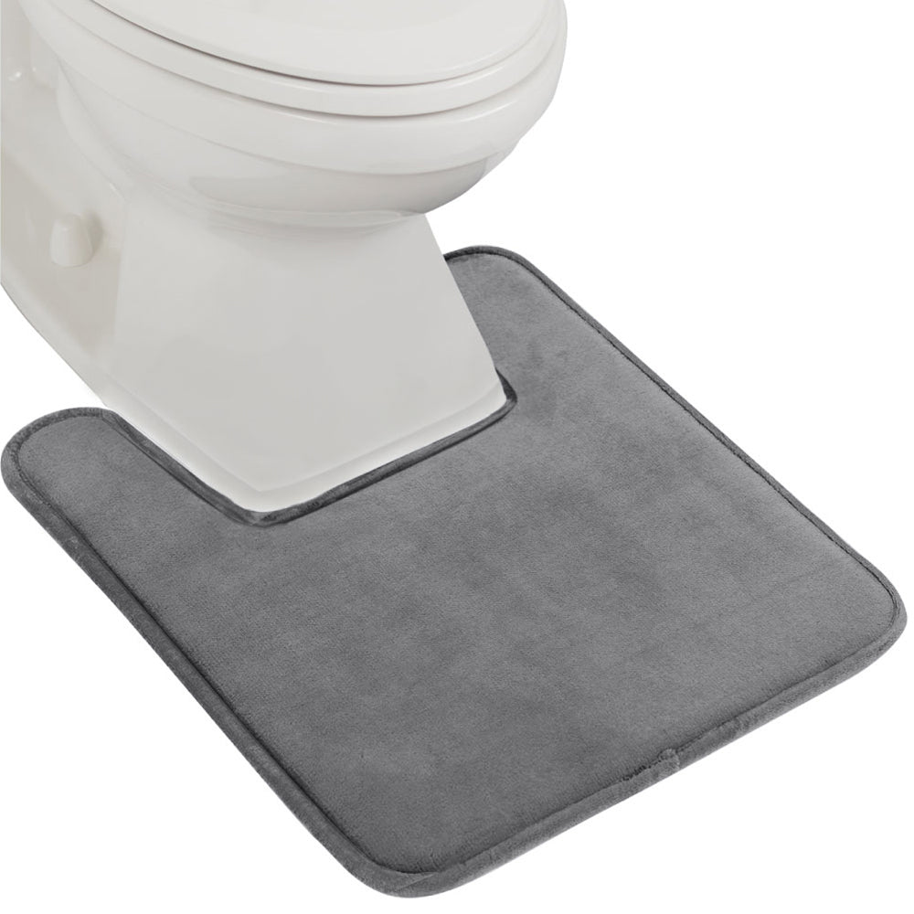 Bath Rug Memory Contour Gorilla Grip Graphite Square