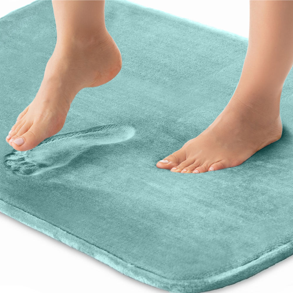 Memory Foam Bath Mat  Gorilla Grip Sea Blue 24" x 17" 