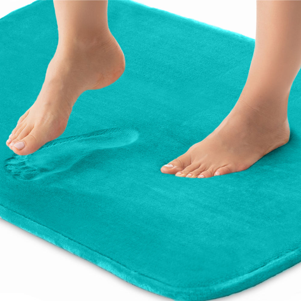 Memory Foam Bath Mat  Gorilla Grip Turquoise 24" x 17" 