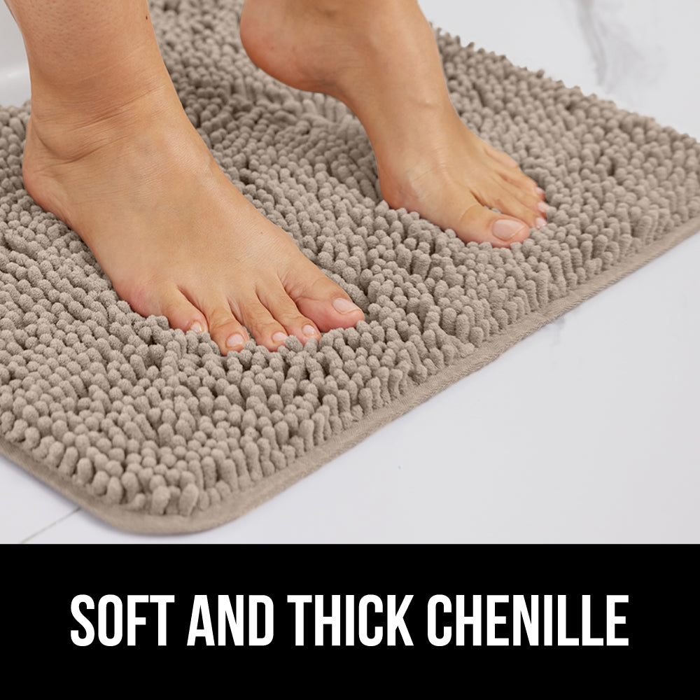 Set of 2 Chenille Bath Rug Gorilla Grip
