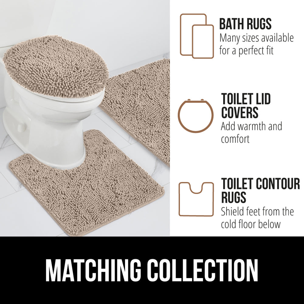 Set of 2 Chenille Bath Rug Gorilla Grip