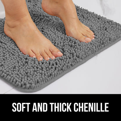 Set of 3 Chenille Bath Rug Gorilla Grip