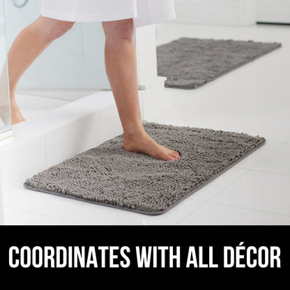 Set of 3 Chenille Bath Rug Gorilla Grip