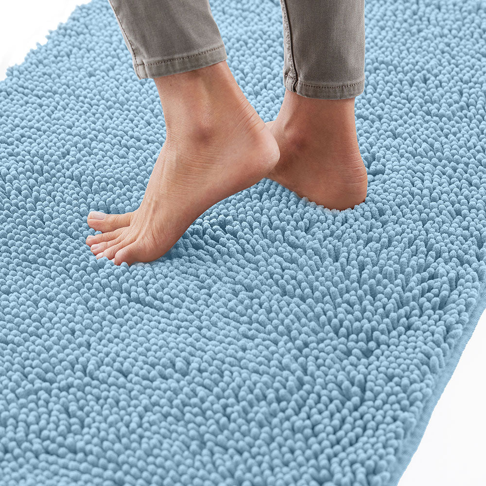 Chenille Bath Rug  Gorilla Grip Sky Blue 24" x 17" 