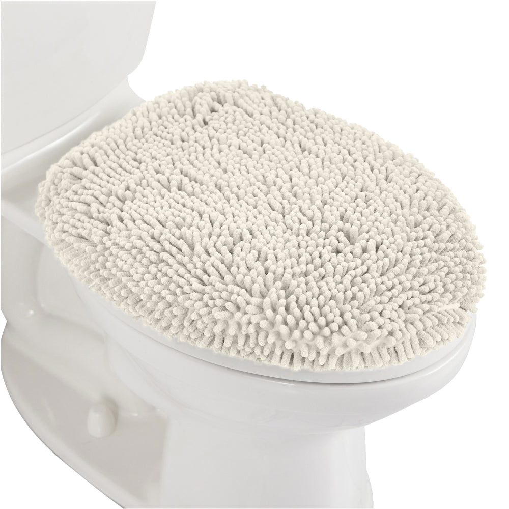 Chenille Toilet Lid Cover Gorilla Grip Ivory