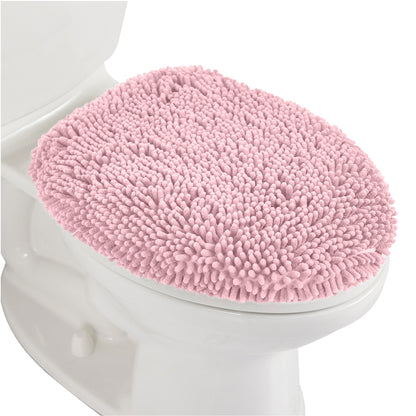 Chenille Toilet Lid Cover Gorilla Grip Light Pink