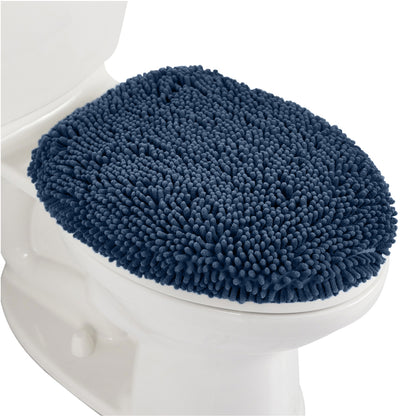 Chenille Toilet Lid Cover Gorilla Grip Navy