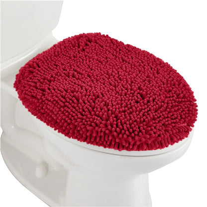 Chenille Toilet Lid Cover Gorilla Grip Red