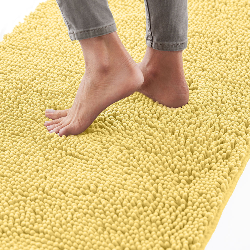 Chenille Bath Rug  Gorilla Grip Yellow Sun 24" x 17" 