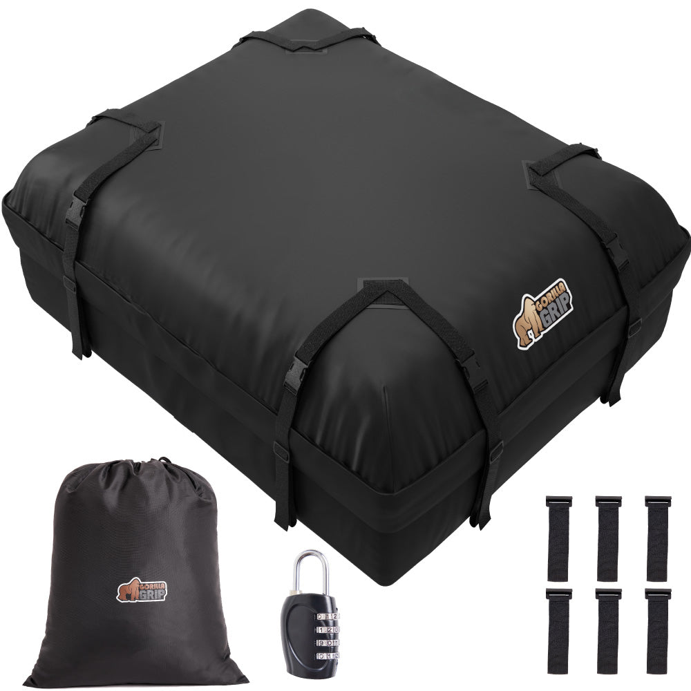 Car Roof Storage Bag  Gorilla Grip Black 15 Cubic Feet 