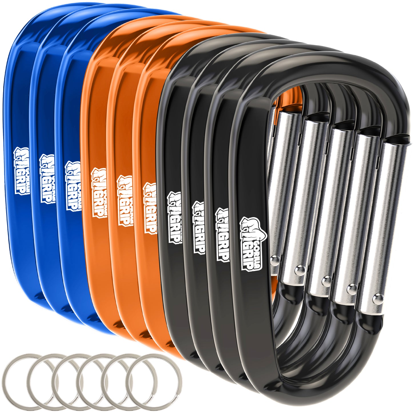 Carabiners Gorilla Grip Black/Orange/Blue 10