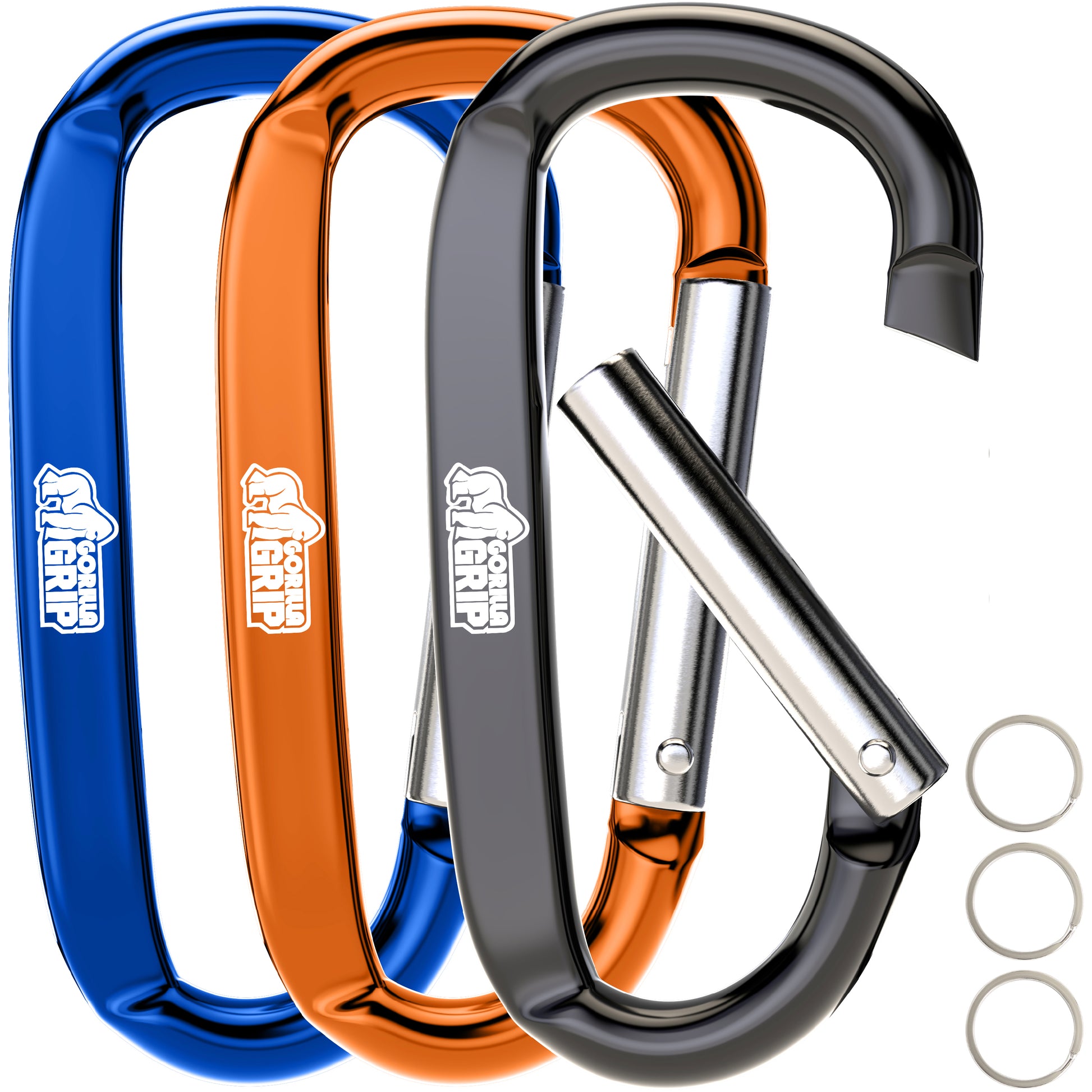 Carabiners Gorilla Grip Black/Orange/Blue 3