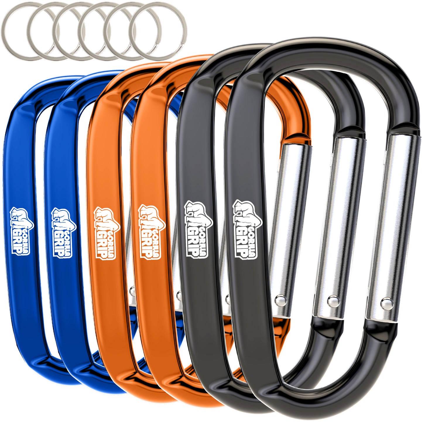 Carabiners Gorilla Grip Black/Orange/Blue 6