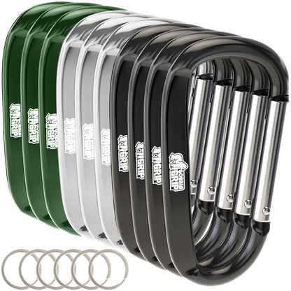 Carabiners Gorilla Grip Black/Silver/Hunter Green 10