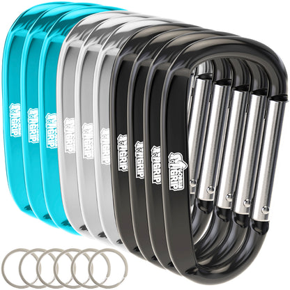 Carabiners Gorilla Grip Black/Silver/Turquoise 10