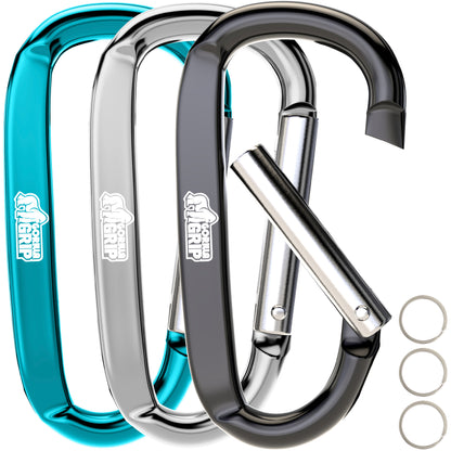 Carabiners Gorilla Grip Black/Silver/Turquoise 3