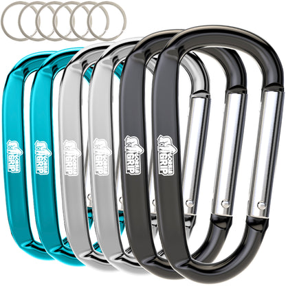 Carabiners Gorilla Grip Black/Silver/Turquoise 6