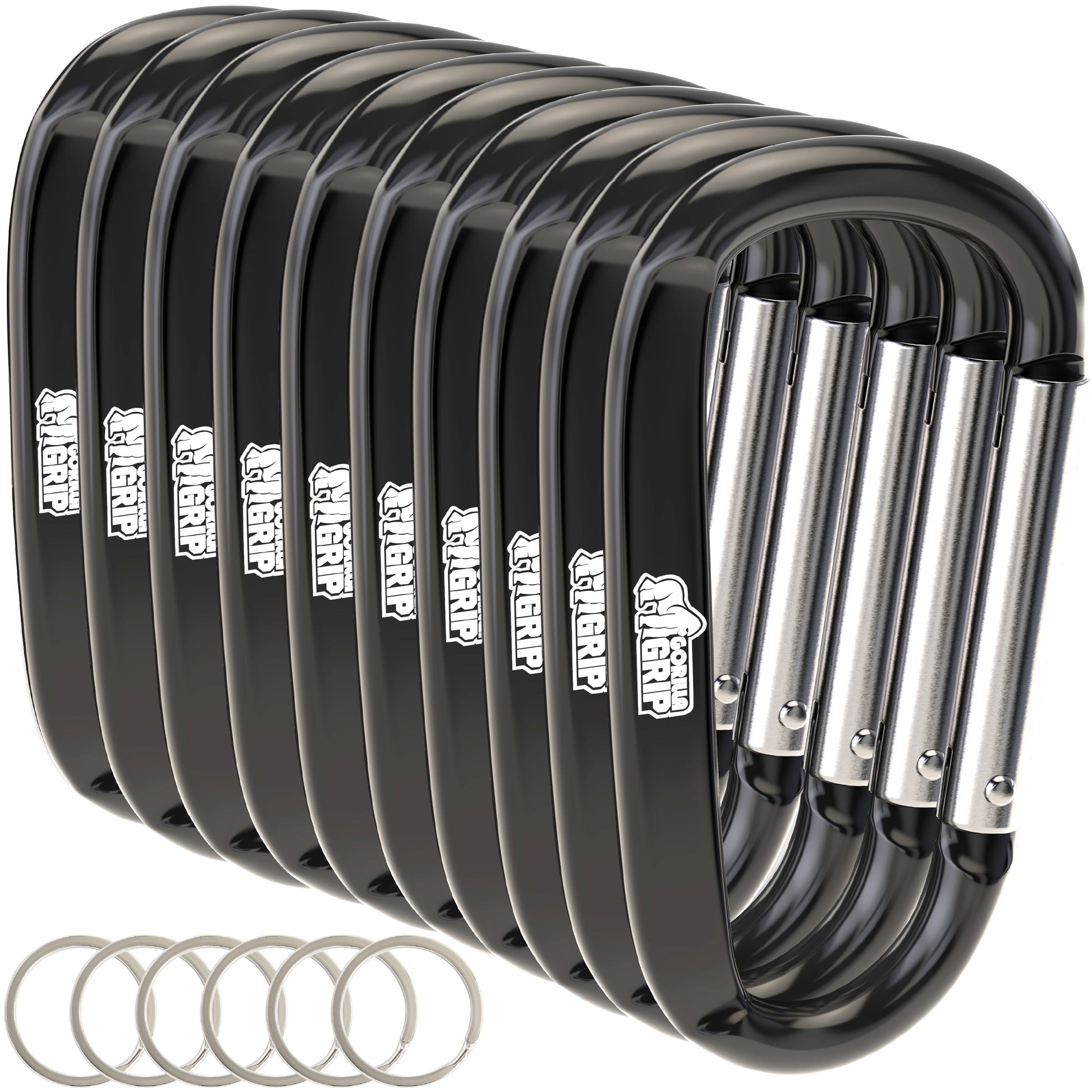 Carabiners Gorilla Grip Black 10