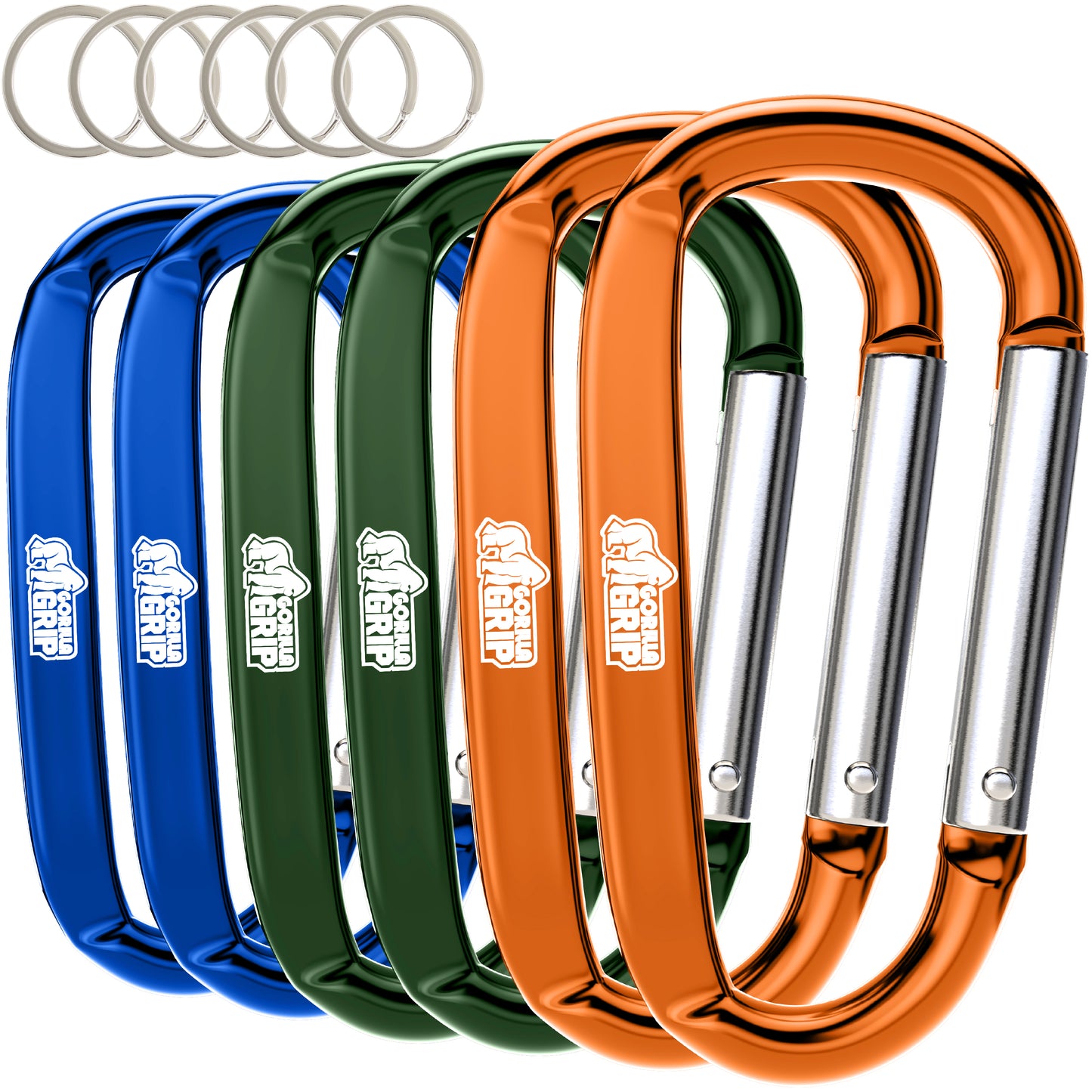 Carabiners Gorilla Grip Orange/Blue/Hunter Green 6