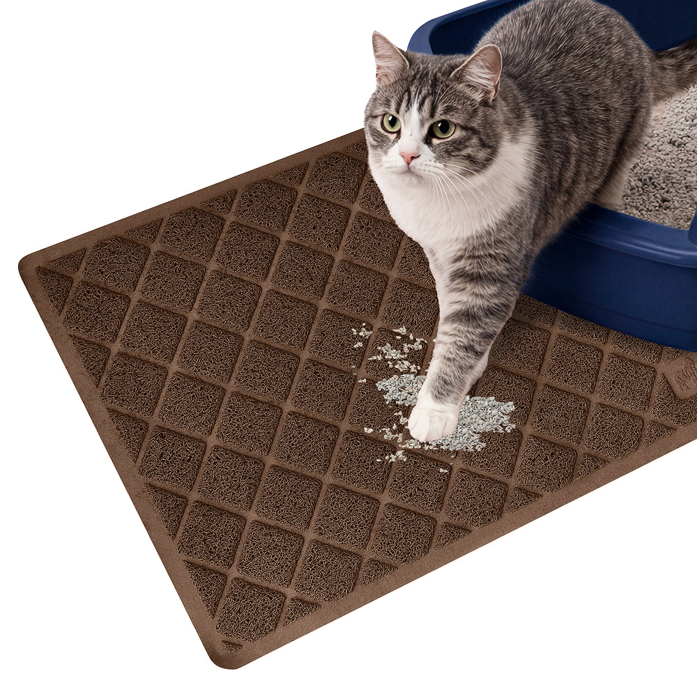 Cat Litter Mat Gorilla Grip Brown 24" x 17"