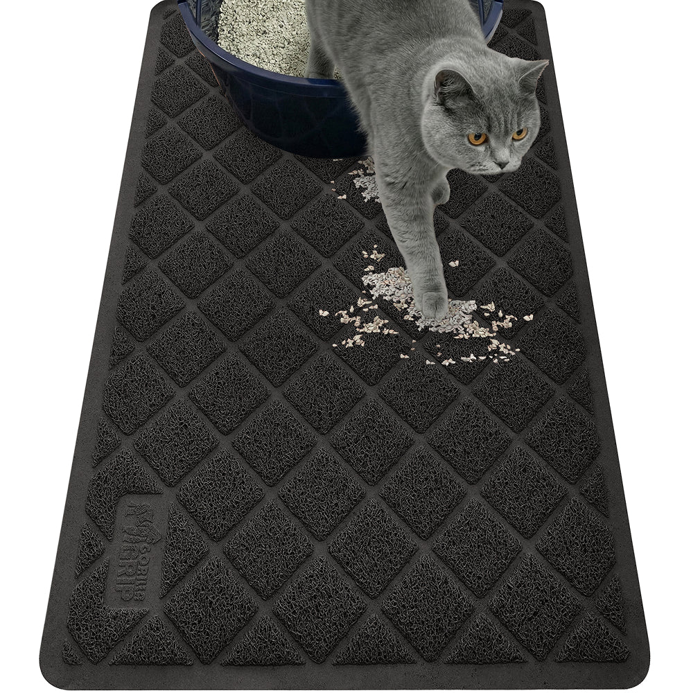 Cat Litter Mat Gorilla Grip Black 30" x 20"