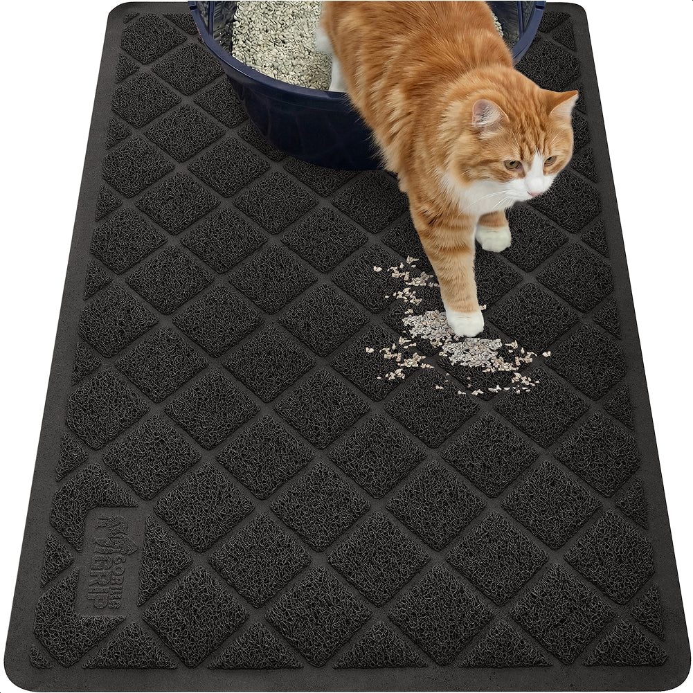 Cat Litter Mat Gorilla Grip Black 35" x 23"