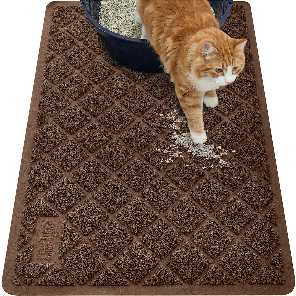 Cat Litter Mat Gorilla Grip Brown 35" x 23"