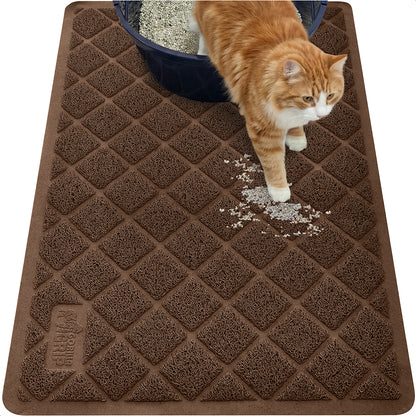 Cat Litter Mat Gorilla Grip Brown 35" x 23"