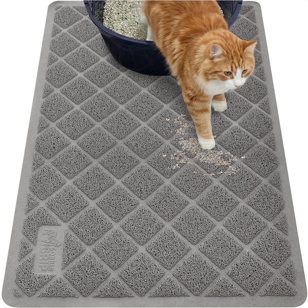 Cat Litter Mat Gorilla Grip Gray 35" x 23"