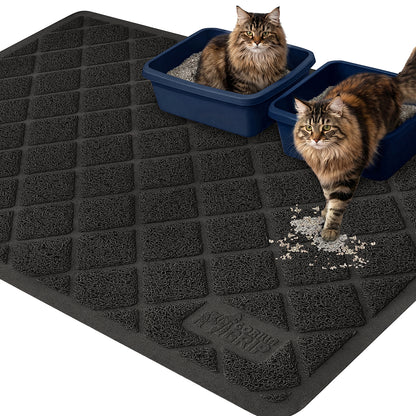 Cat Litter Mat Gorilla Grip Black Jumbo (47" x 35")