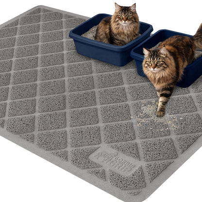 Cat Litter Mat Gorilla Grip Gray Jumbo (47" x 35")