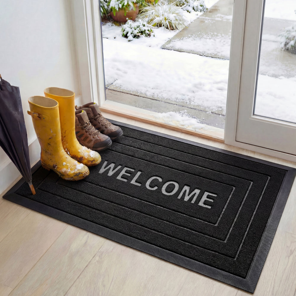 Weathermax Doormat Gorilla Grip Black Welcome 47" x 35"